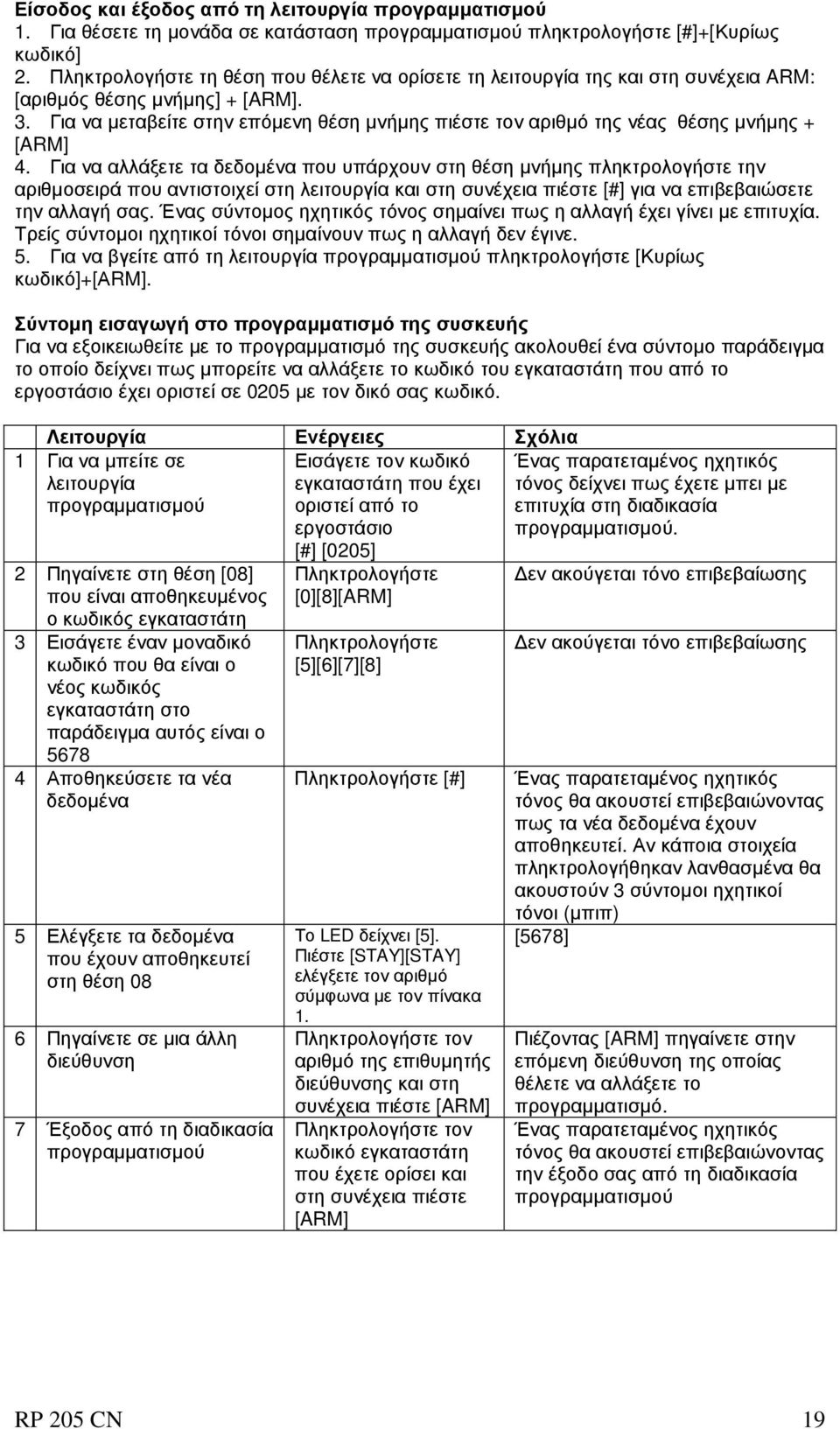 Για να µεταβείτε στην επόµενη θέση µνήµης πιέστε τον αριθµό της νέας θέσης µνήµης + [ARM] 4.