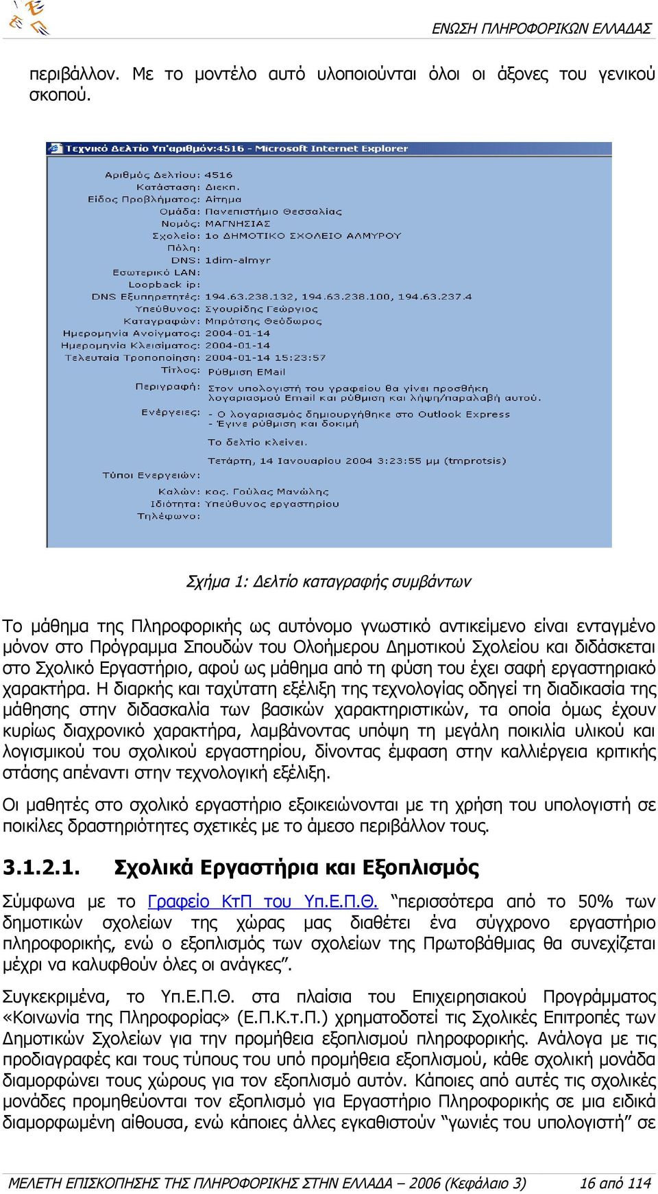 Σχολικό Εργαστήριο, αφού ως μάθημα από τη φύση του έχει σαφή εργαστηριακό χαρακτήρα.