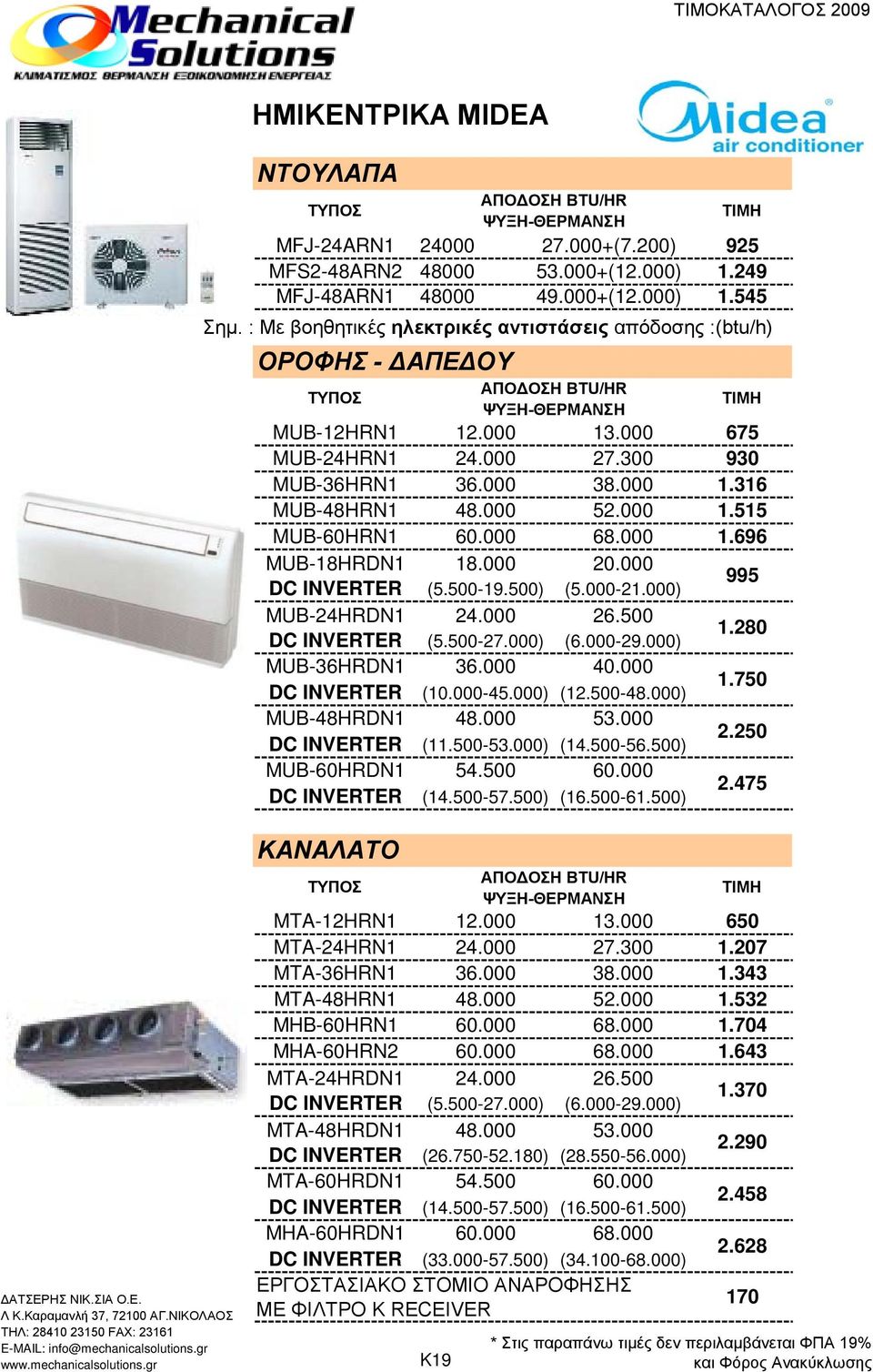 000 68.000 1.696 MUB-18HRDN1 18.000 20.000 DC INVERTER (5.500-19.500) (5.000-21.000) MUB-24HRDN1 24.000 26.500 DC INVERTER (5.500-27.000) (6.000-29.000) MUB-36HRDN1 36.000 40.000 DC INVERTER (10.