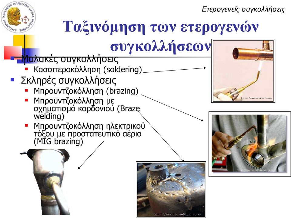 Μπρουντζοκόλληση (brazing) Μπρουντζοκόλληση με σχηματισμό