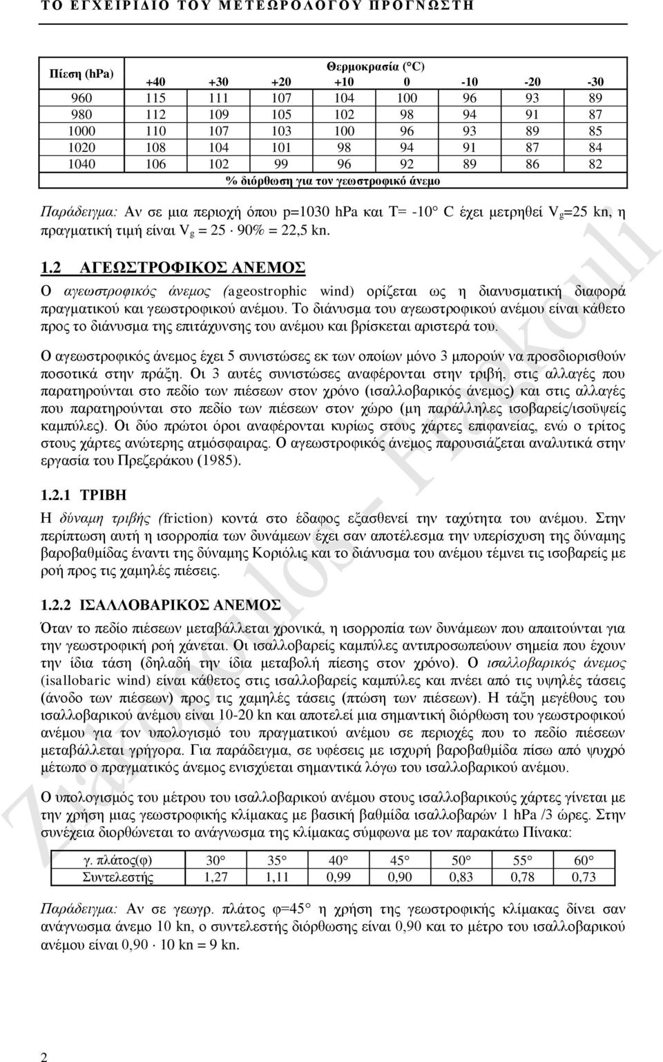 μετρηθεί V g=25 kn, η πραγματική τιμή είναι V g = 25 90% = 22,5 kn. 1.