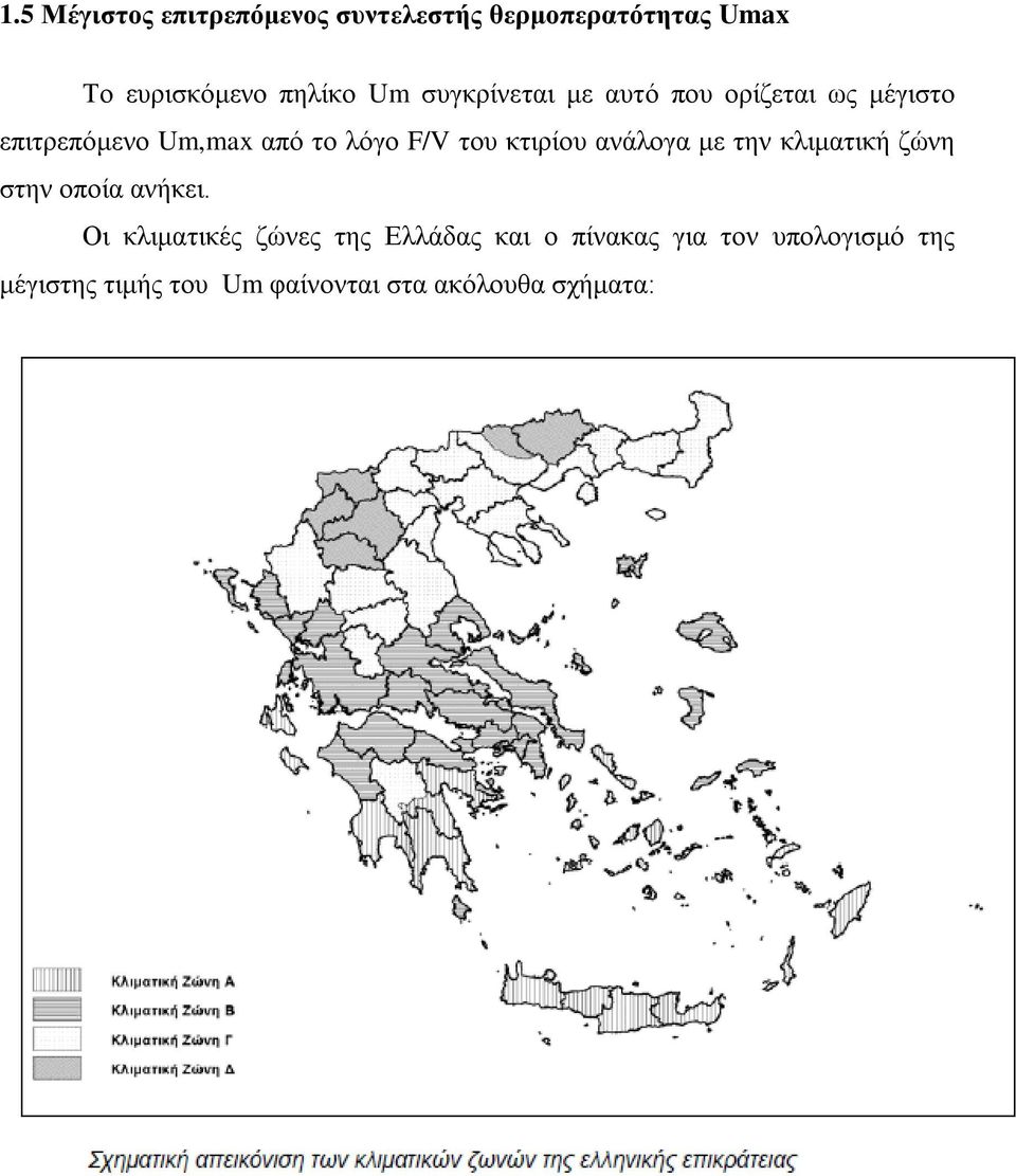 κτιρίου ανάλογα με την κλιματική ζώνη στην οποία ανήκει.