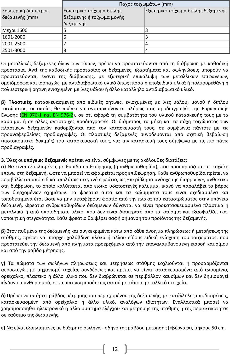 Αντί της καθοδικής προστασίας οι δεξαμενές, εξαρτήματα και σωληνώσεις μπορούν να προστατεύονται, έναντι της διάβρωσης, με εξωτερική επικάλυψη των μεταλλικών επιφανειών, ομοιόμορφα και ισοπαχώς, με