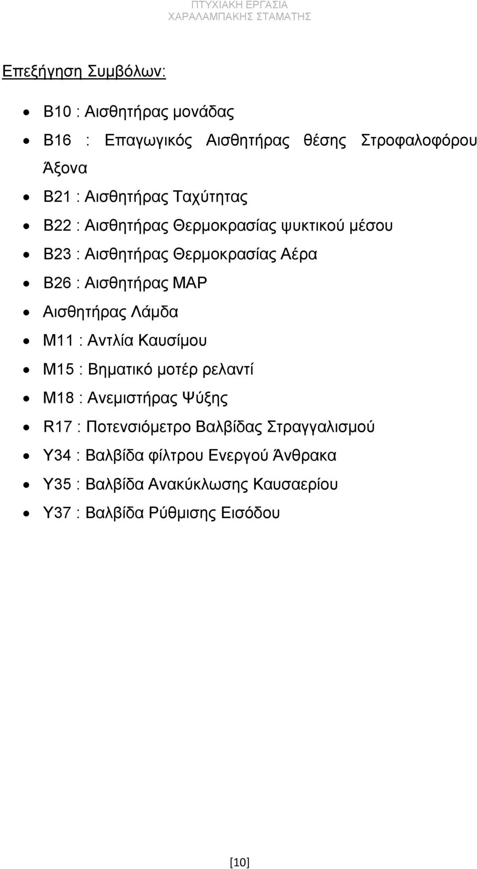 Αισθητήρας Λάμδα Μ11 : Αντλία Καυσίμου Μ15 : Βηματικό μοτέρ ρελαντί Μ18 : Ανεμιστήρας Ψύξης R17 : Ποτενσιόμετρο