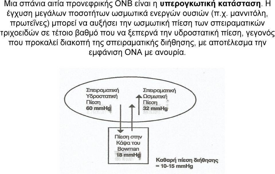 ση μεγάλων ποσοτήτων ωσμωτικά ενεργών ουσιών (π.χ.