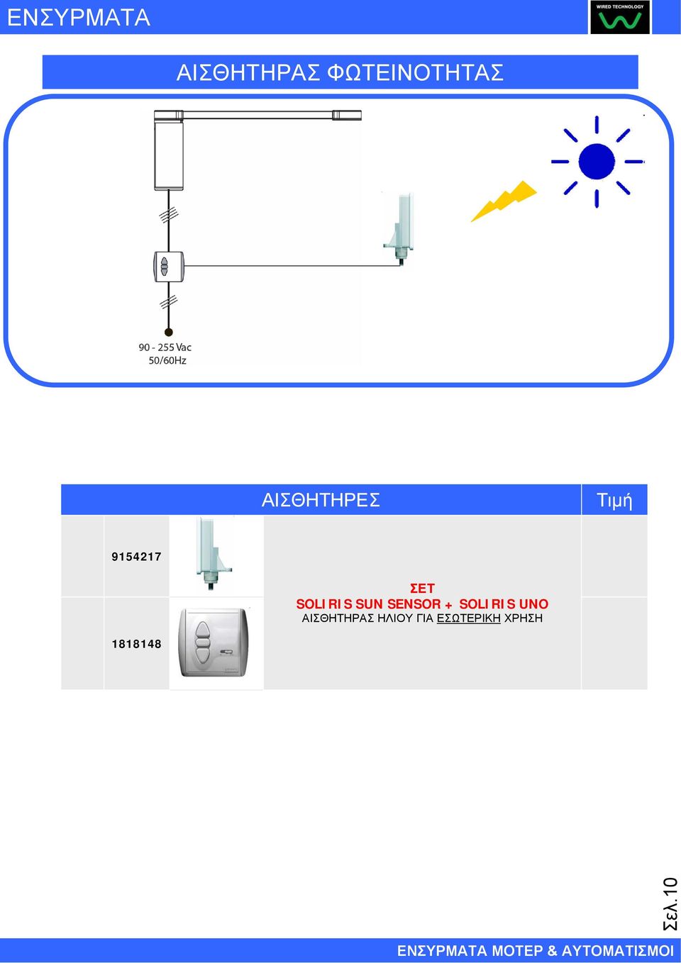 9154217 1818148 ΣΕΤ SOLIRIS SUN SENSOR +