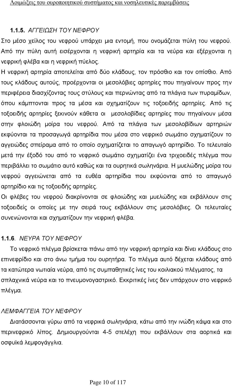 Από τους κλάδους αυτούς, προέρχονται οι μεσολόβιες αρτηρίες που πηγαίνουν προς την περιφέρεια διασχίζοντας τους στύλους και περνώντας από τα πλάγια των πυραμίδων, όπου κάμπτονται προς τα μέσα και