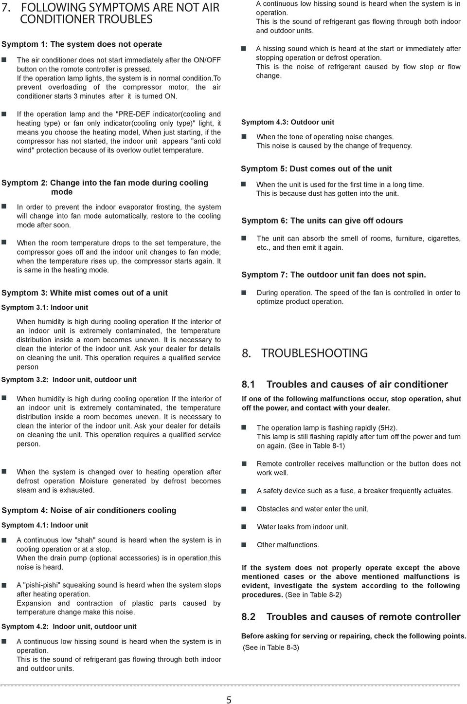 If the operation lamp and the "PRE-DEF indicator(cooling and heating type) or fan only indicator(cooling only type)" light, it means you choose the heating model, When just starting, if the