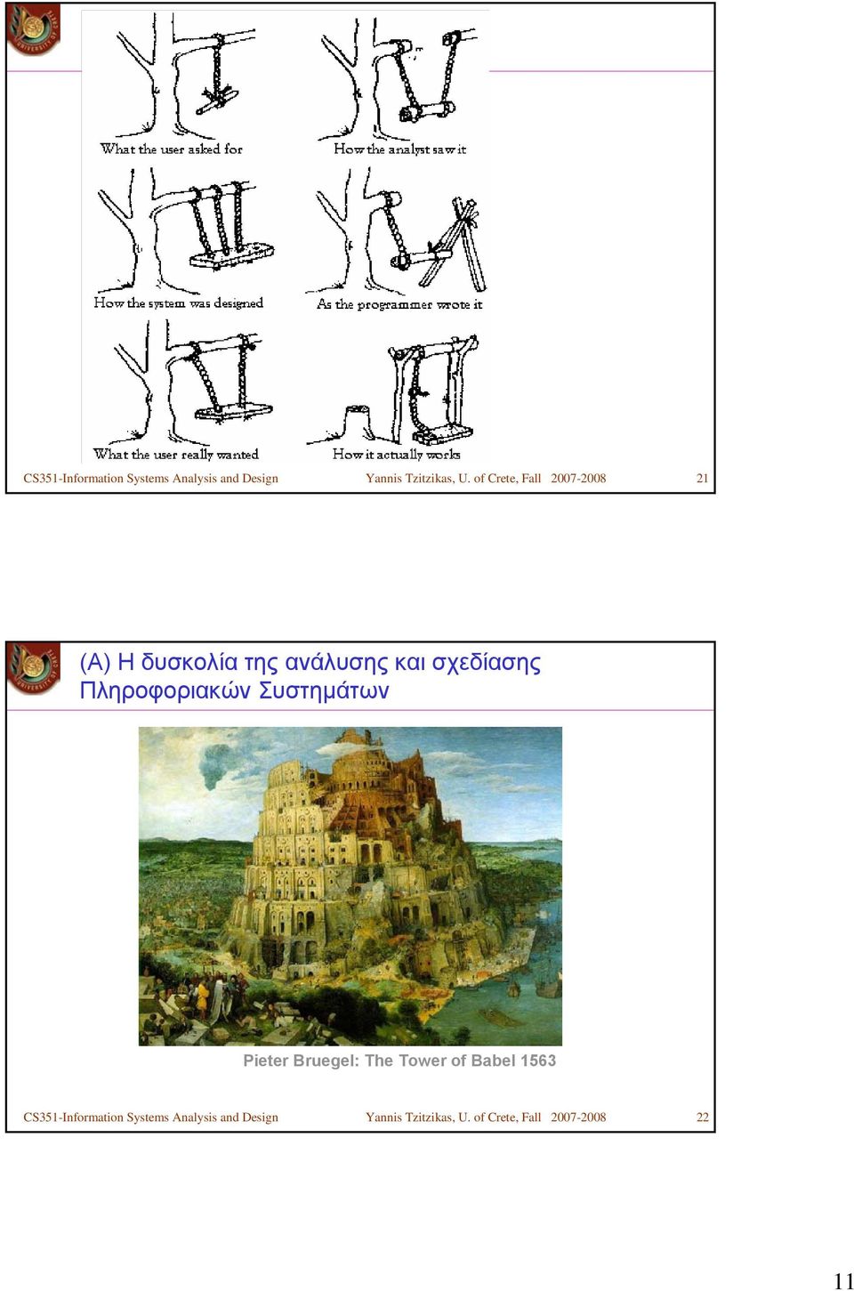 Πληροφοριακών Συστημάτων Pieter Bruegel: The Tower of Babel 1563  of