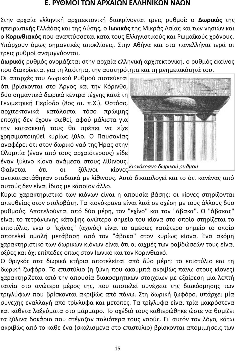 Δωρικός ρυθμός ονομάζεται στην αρχαία ελληνική αρχιτεκτονική, ο ρυθμός εκείνος που διακρίνεται για τη λιτότητα, την αυστηρότητα και τη μνημειακότητά του.