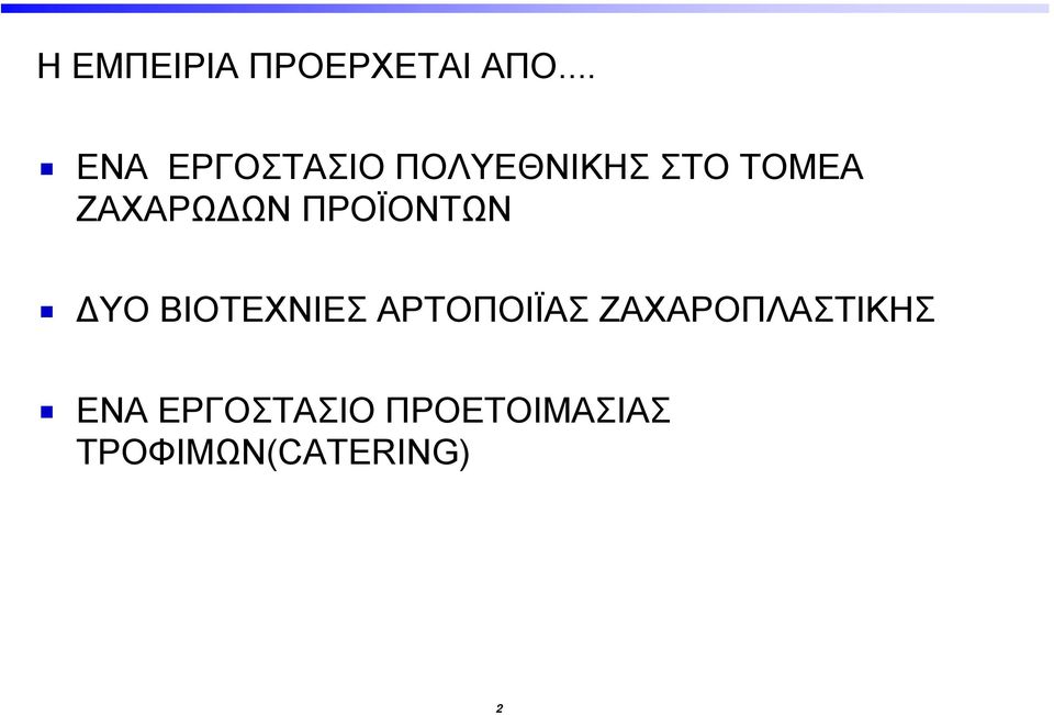 ΖΑΧΑΡΩΔΩΝ ΠΡΟΪΟΝΤΩΝ ΔΥΟ ΒΙΟΤΕΧΝΙΕΣ