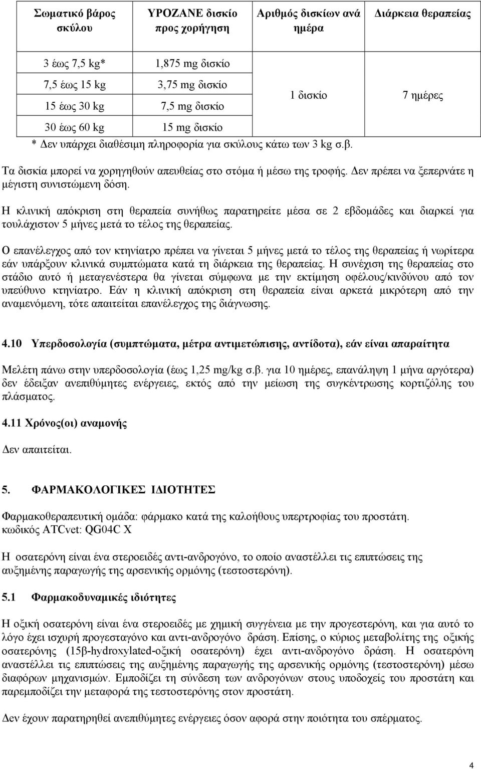 Δεν πρέπει να ξεπερνάτε η μέγιστη συνιστώμενη δόση. Η κλινική απόκριση στη θεραπεία συνήθως παρατηρείτε μέσα σε 2 εβδομάδες και διαρκεί για τουλάχιστον 5 μήνες μετά το τέλος της θεραπείας.