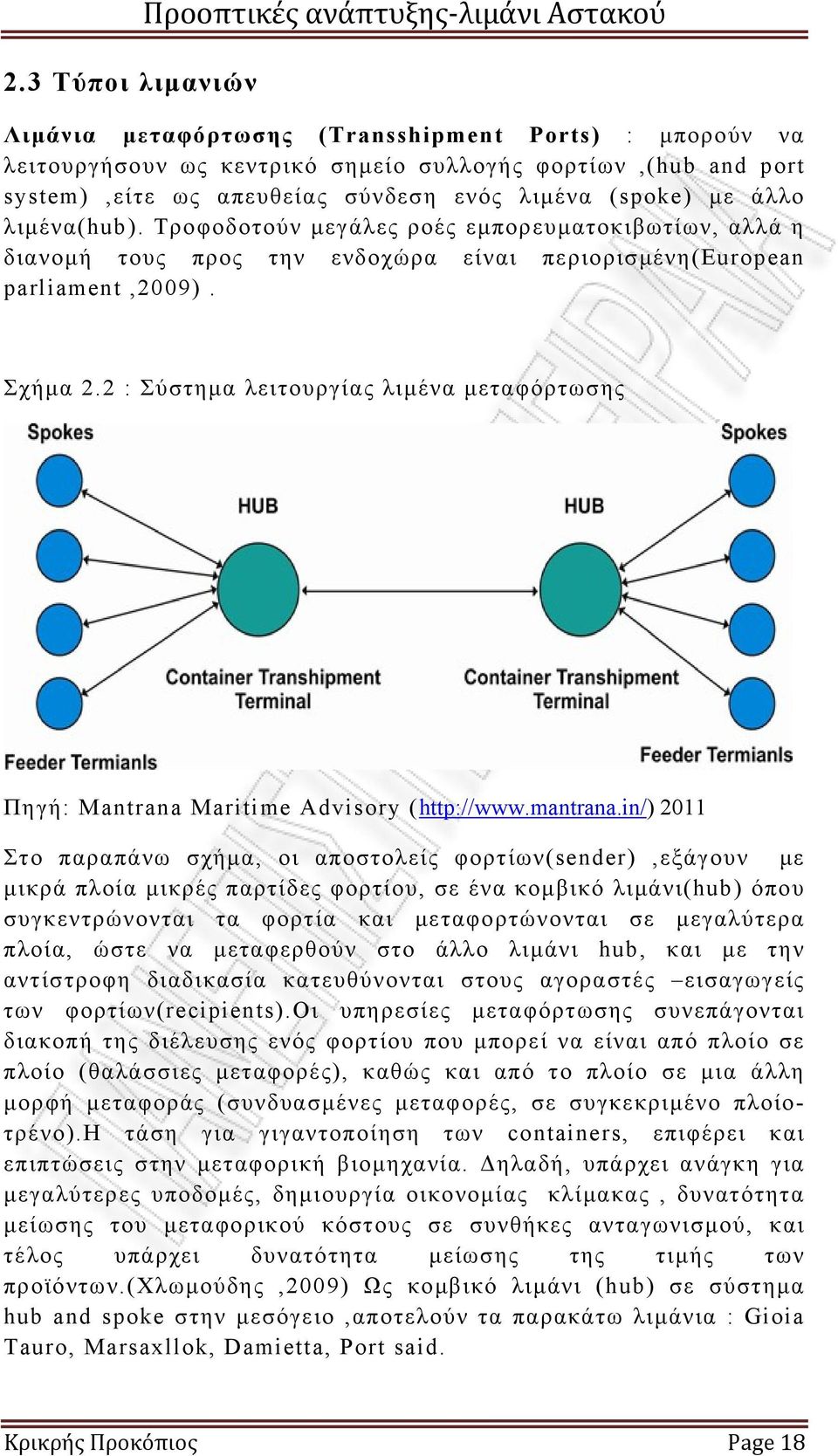 2 : Σύστημα λειτουργίας λιμένα μεταφόρτωσης Πηγή: Mantrana Maritime Advisory (http://www.mantrana.