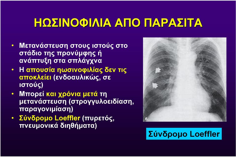 (ενδοαυλικώς, σε ιστούς) Μπορεί και χρόνια µετά τη µετανάστευση