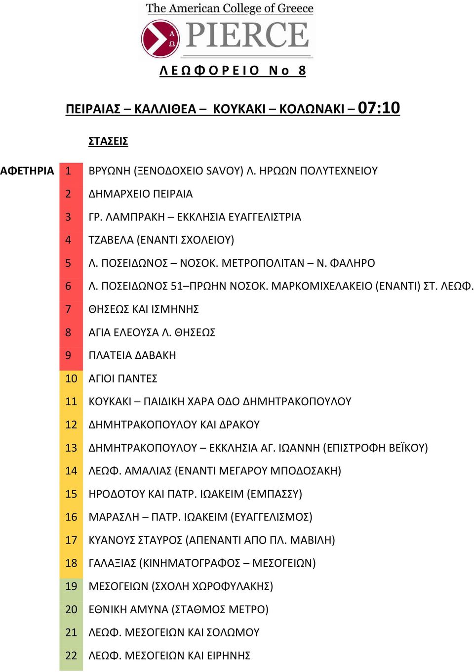 7 ΘΗΣΕΩΣ ΚΑΙ ΙΣΜΗΝΗΣ 8 ΑΓΙΑ ΕΛΕΟΥΣΑ Λ. ΘΗΣΕΩΣ 9 ΠΛΑΤΕΙΑ ΔΑΒΑΚΗ 10 ΑΓΙΟΙ ΠΑΝΤΕΣ 11 ΚΟΥΚΑΚΙ ΠΑΙΔΙΚΗ ΧΑΡΑ ΟΔΟ ΔΗΜΗΤΡΑΚΟΠΟΥΛΟΥ 12 ΔΗΜΗΤΡΑΚΟΠΟΥΛΟΥ ΚΑΙ ΔΡΑΚΟΥ 13 ΔΗΜΗΤΡΑΚΟΠΟΥΛΟΥ ΕΚΚΛΗΣΙΑ ΑΓ.