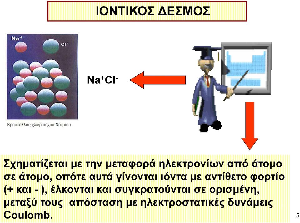 αντίθετο φορτίο (+ και - ), έλκονται και συγκρατούνται σε