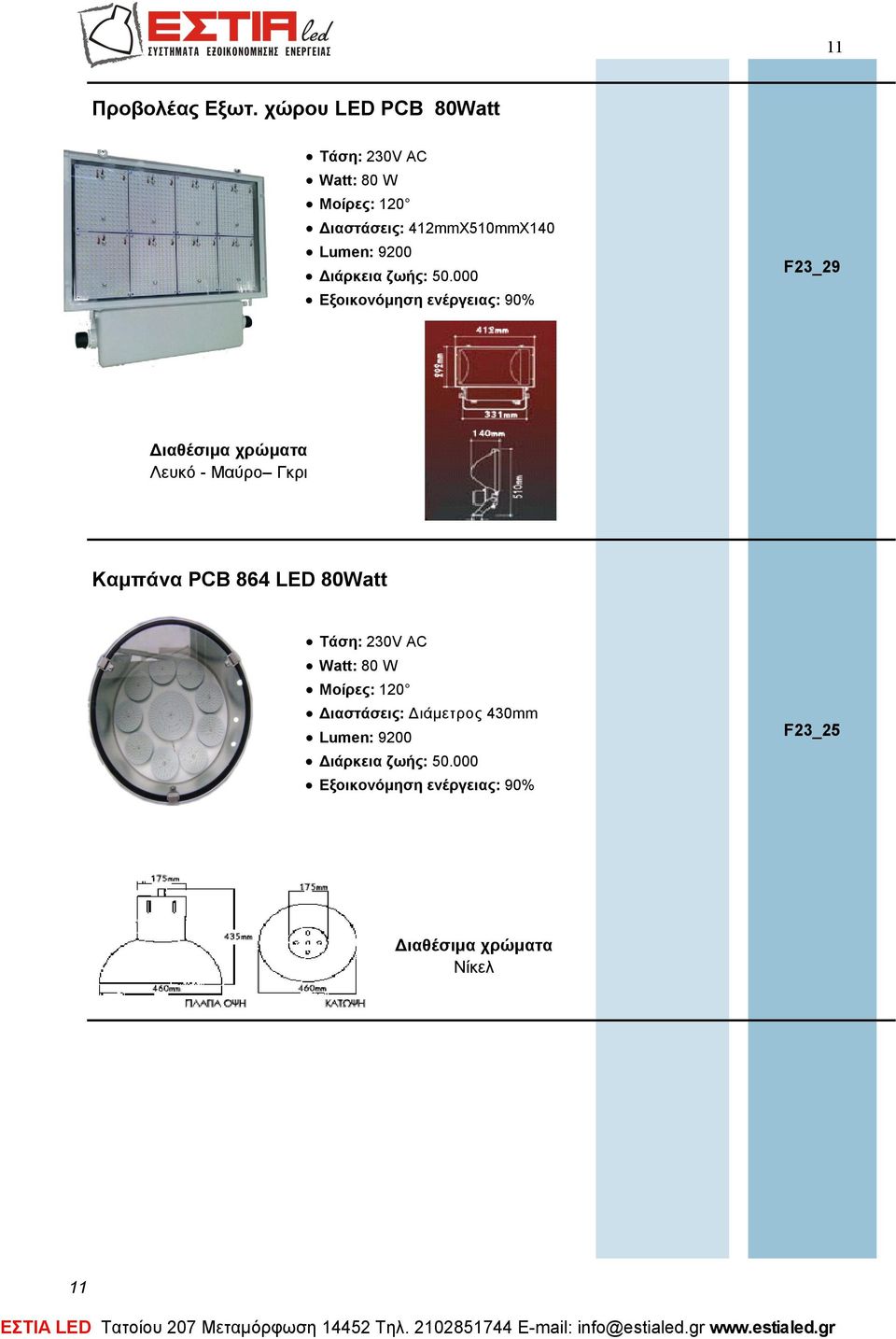 412mmX510mmX140 Lumen: 9200 F23_29 Λευκό - Μαύρο