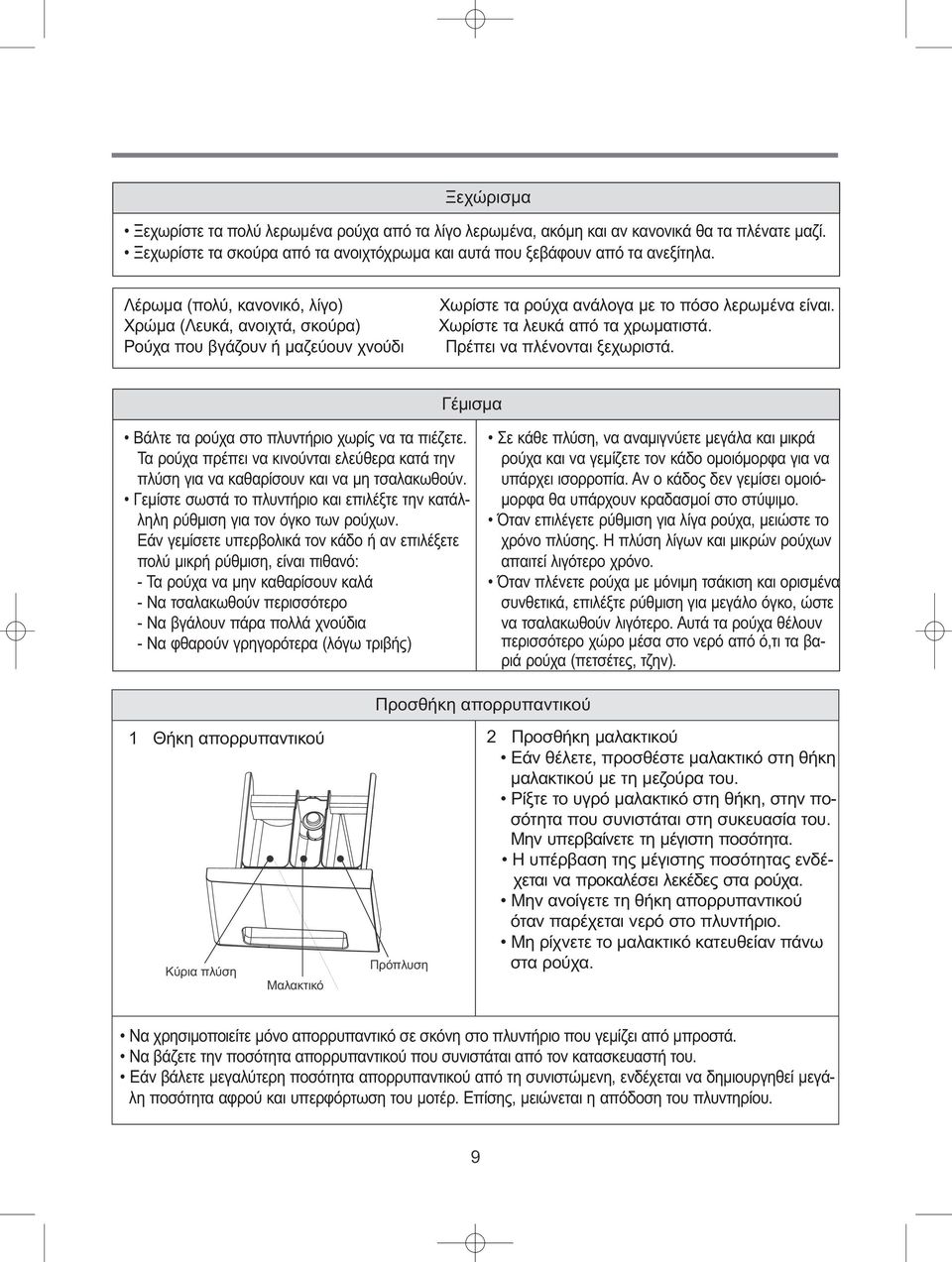 Οδηγίες χρήσης πλυντηρίου - PDF Free Download