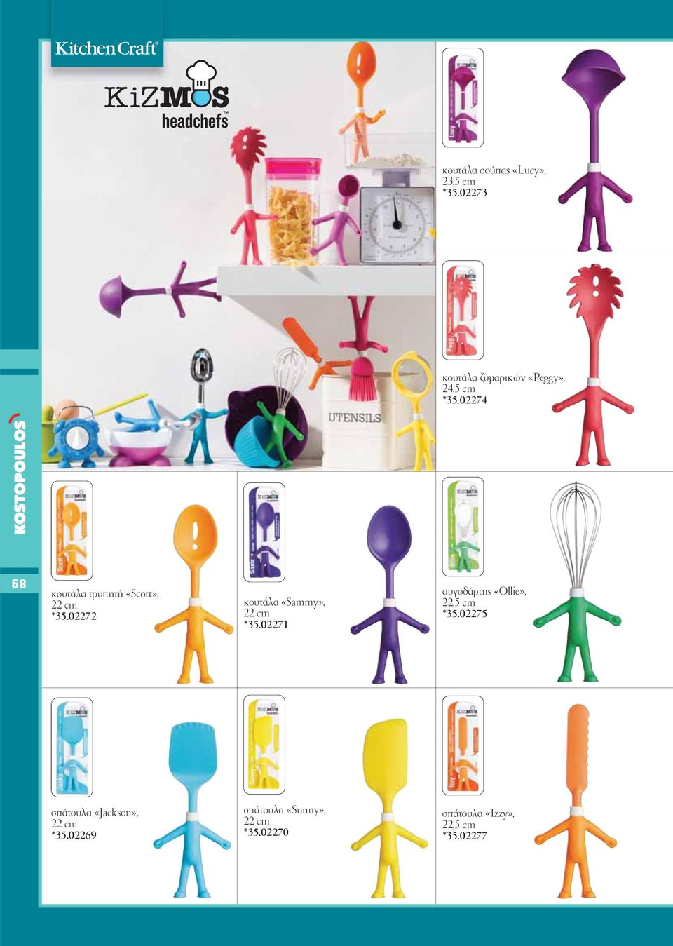 02274 68 κουτάλα τρυπητή «Scott», 22 cm *35.02272 κουτάλα «Sammy», 22 cm *35.
