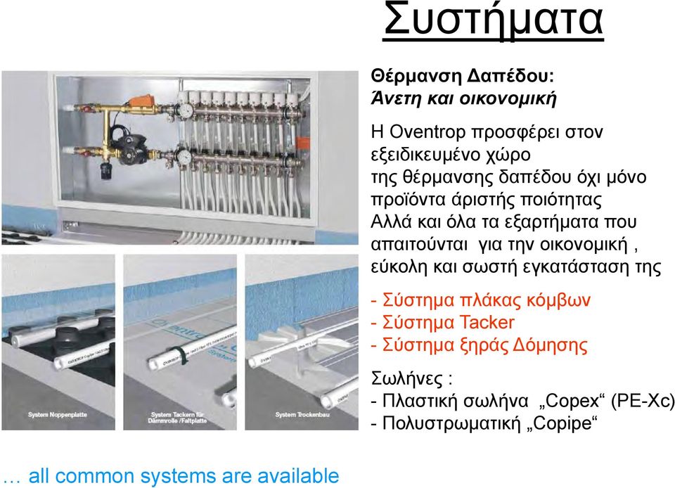 την οικονομική, εύκολη και σωστή εγκατάσταση της - Σύστημα πλάκας κόμβων - Σύστημα Tacker - Σύστημα