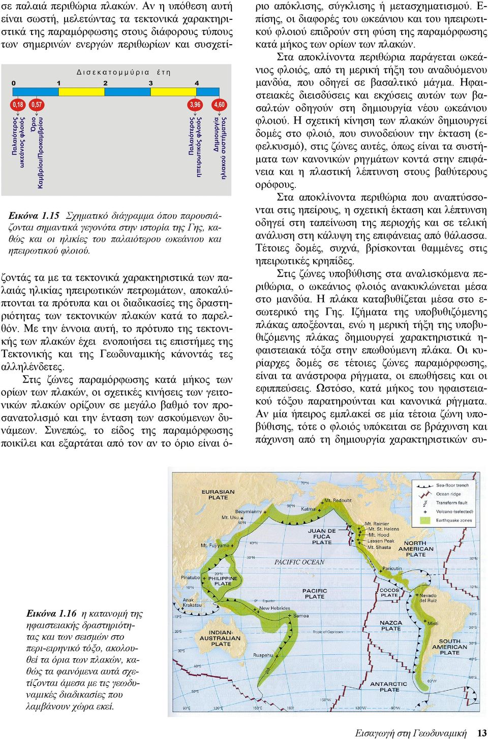 παλαιάς ηλικίας ηπειρωτικών πετρωµάτων, αποκαλύπτονται τα πρότυπα και οι διαδικασίες της δραστηριότητας των τεκτονικών πλακών κατά το παρελθόν.