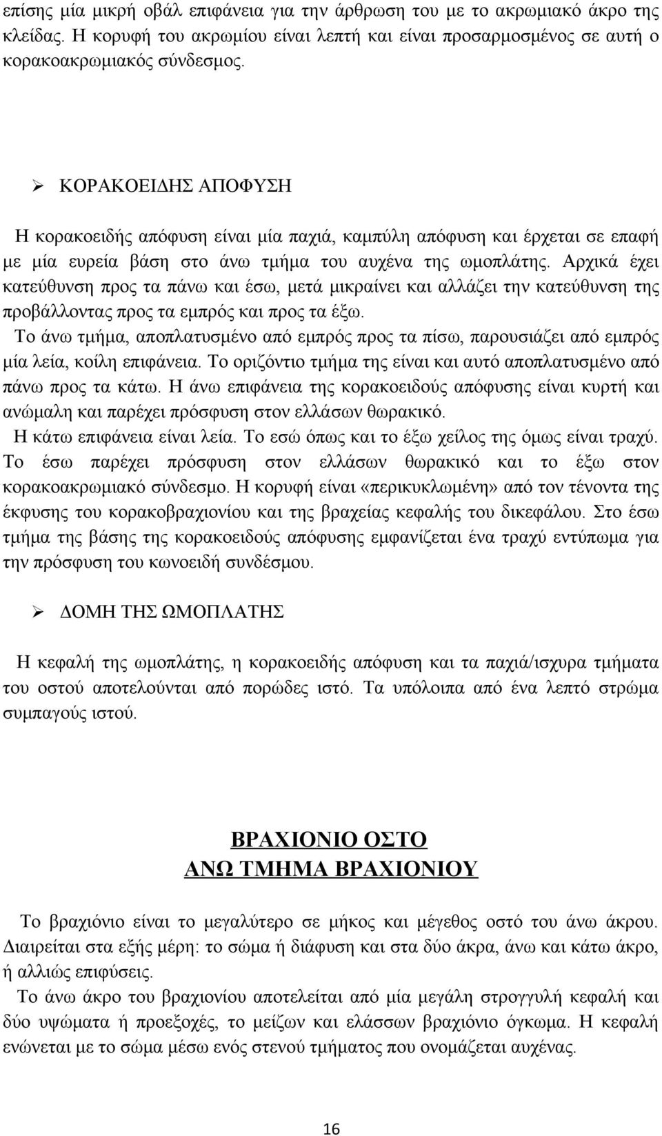 Αρχικά έχει κατεύθυνση προς τα πάνω και έσω, μετά μικραίνει και αλλάζει την κατεύθυνση της προβάλλοντας προς τα εμπρός και προς τα έξω.