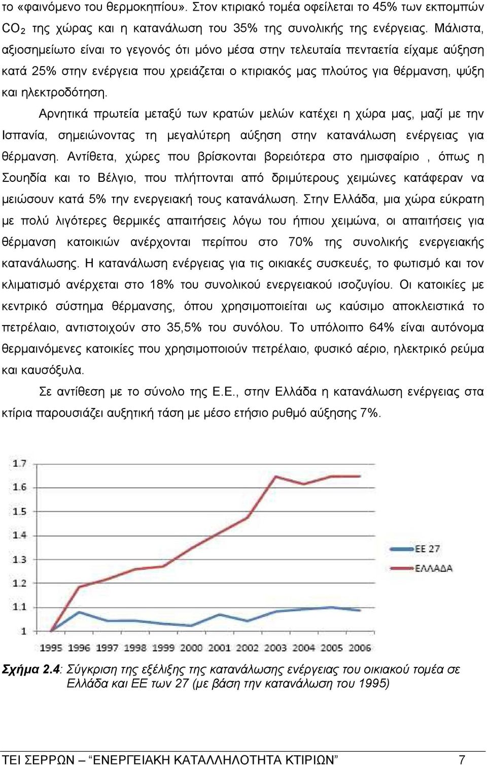 Αρνητικά πρωτεία μεταξύ των κρατών μελών κατέχει η χώρα μας, μαζί με την Ισπανία, σημειώνοντας τη μεγαλύτερη αύξηση στην κατανάλωση ενέργειας για θέρμανση.