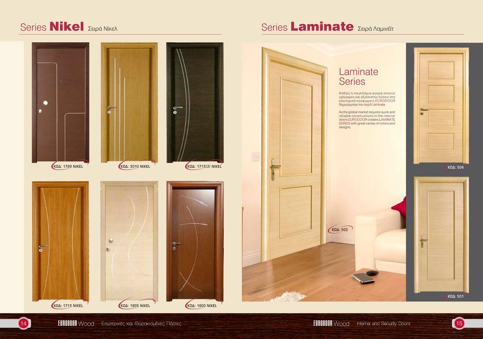 As the global market requires quick and reliable constructions in the interior doors EURODOOR creates LAMINATE SERIES with