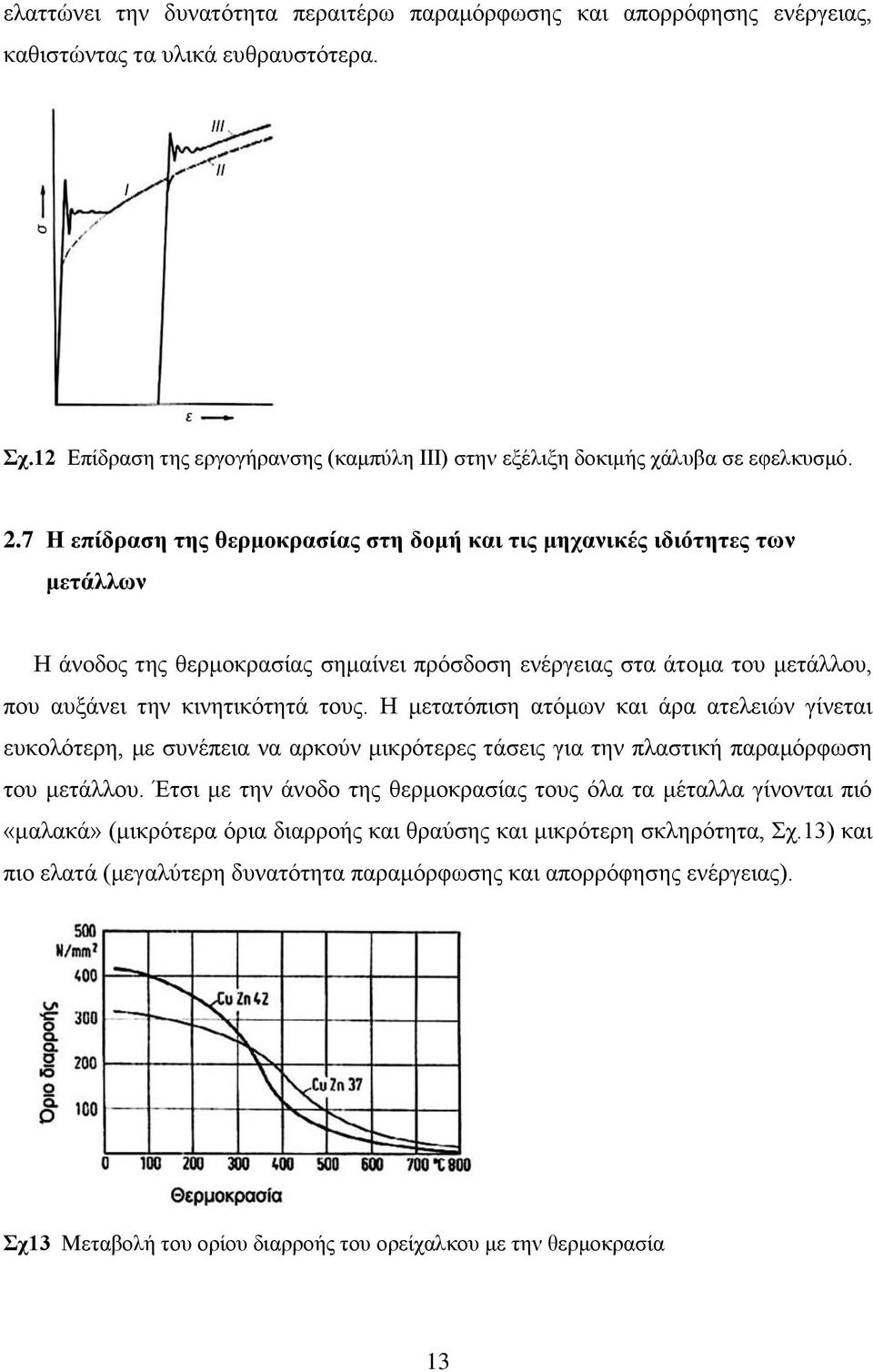 Η μετατόπιση ατόμων και άρα ατελειών γίνεται ευκολότερη, με συνέπεια να αρκούν μικρότερες τάσεις για την πλαστική παραμόρφωση του μετάλλου.