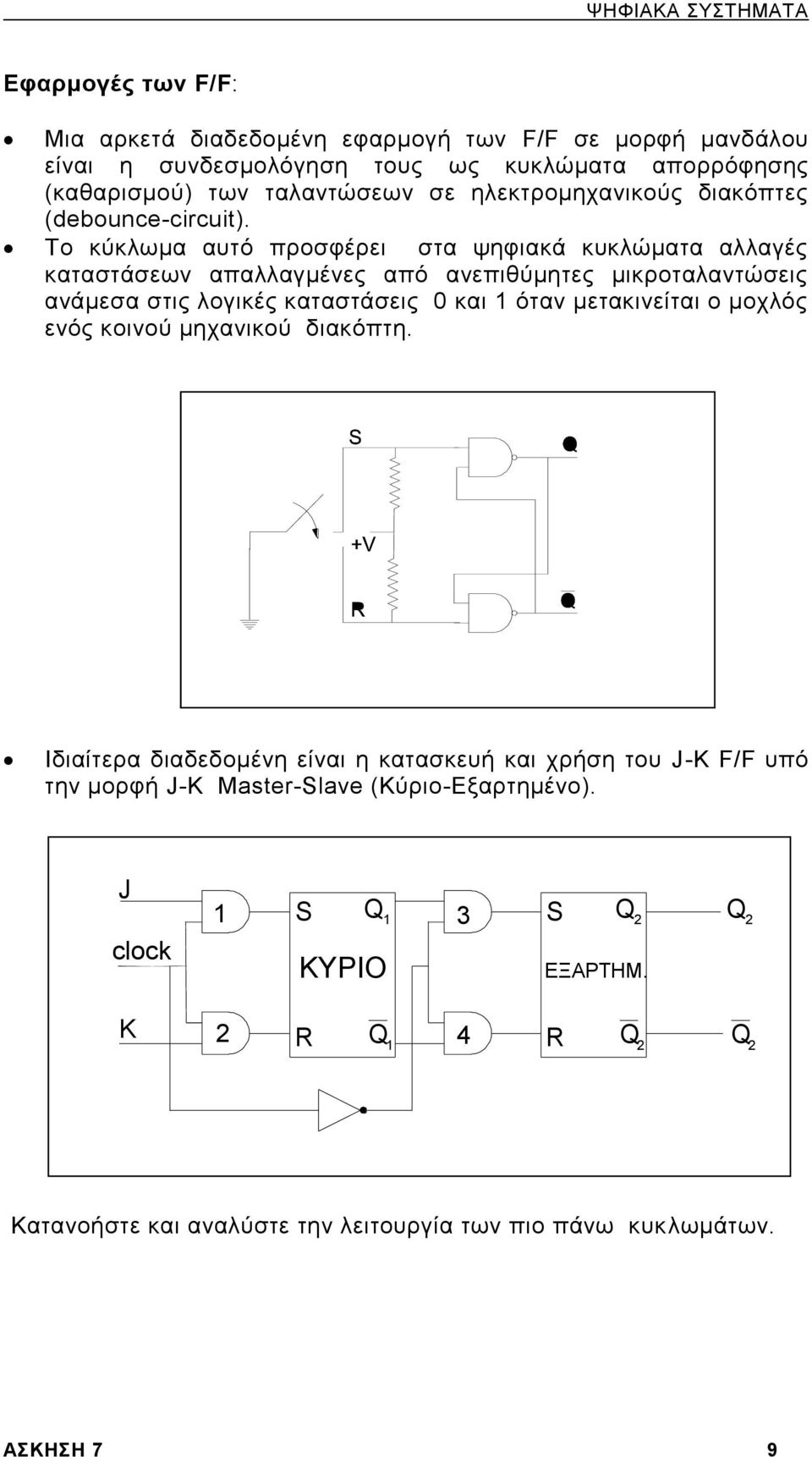 Το κύκλωμα αυτό προσφέρει στα ψηφιακά κυκλώματα αλλαγές καταστάσεων απαλλαγμένες από ανεπιθύμητες μικροταλαντώσεις ανάμεσα στις λογικές καταστάσεις και όταν