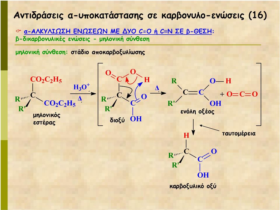 σύνθεση µηλονική σύνθεση: στάδιο αποκαρβοξυλίωσης ' 2 2 5 3 + 2 2 5