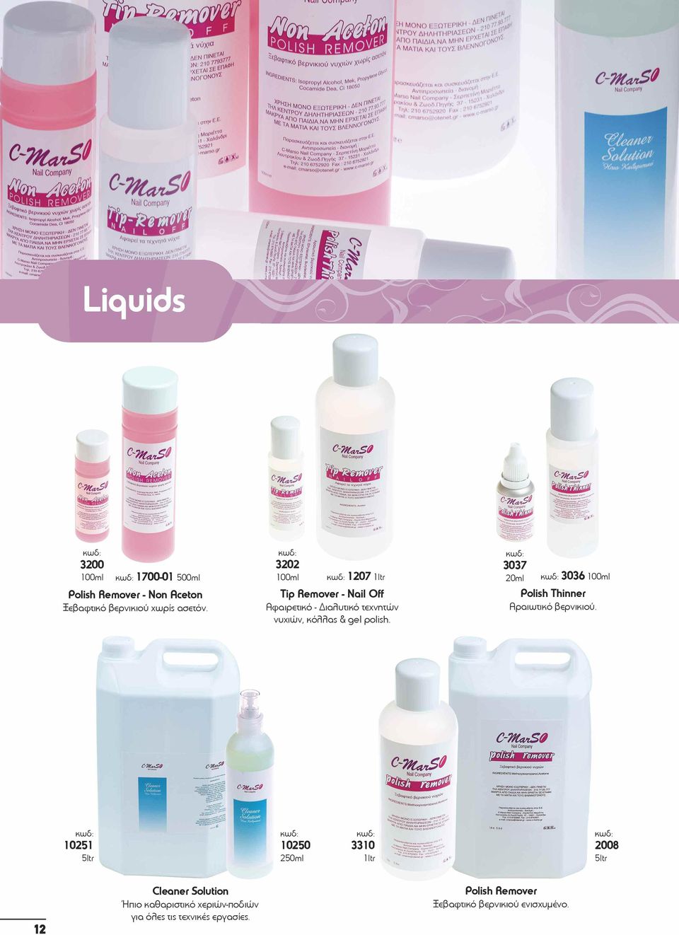 κωδ: 3037 20ml κωδ: 3036 100ml Polish Thinner Αραιωτικό βερνικιού.