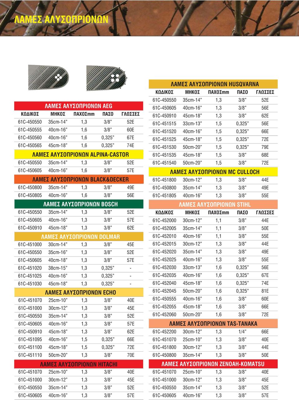 ΛΑΜΕΣ ΑΛΥΣΟΠΡΙΟΝΩΝ ΛΑΜΕΣ ΑΛΥΣΟΠΡΙΟΝΩΝ HUSQVARNA ΛΑΜΕΣ ΑΛΥΣΟΠΡΙΟΝΩΝ AEG  ΛΑΜΕΣ ΑΛΥΣΟΠΡΙΟΝΩΝ ALPINA-CASTOR ΛΑΜΕΣ ΑΛΥΣΟΠΡΙΟΝΩΝ MC CULLOCH - PDF Free  Download