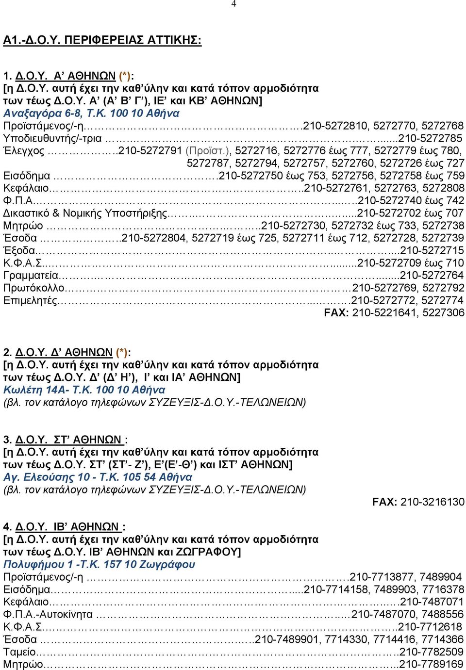 ), 5272716, 5272776 έως 777, 5272779 έως 780, 5272787, 5272794, 5272757, 5272760, 5272726 έως 727 Eισόδημα.210-5272750 έως 753, 5272756, 5272758 έως 759 Κεφάλαιο..210-5272761, 5272763, 5272808 Φ.Π.A.