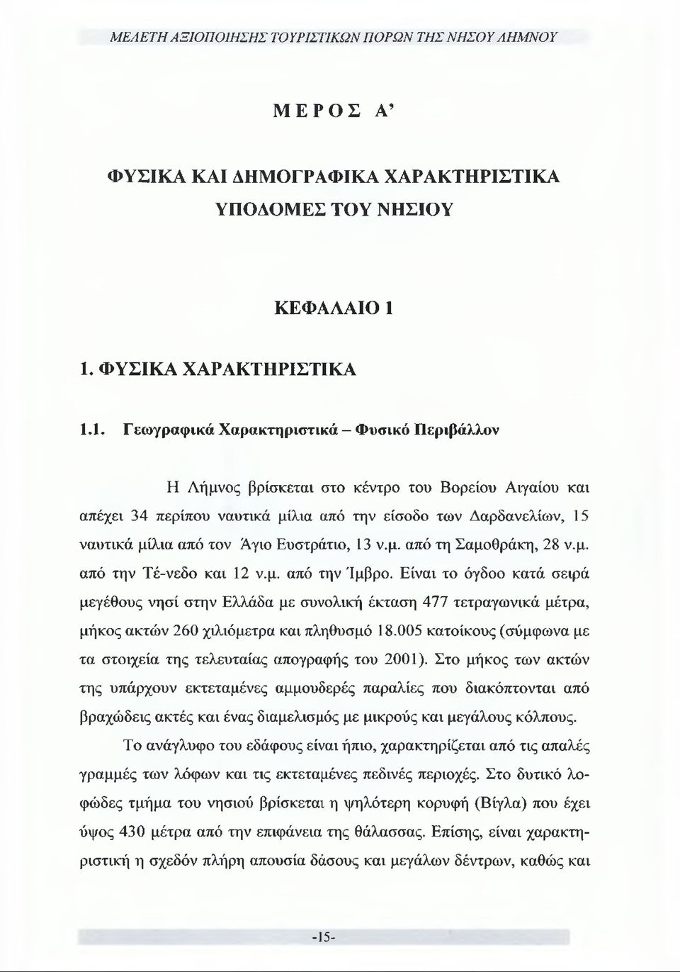 ναυτικά μίλια από τον Άγιο Ευστράτιο, 13 ν.μ. από τη Σαμοθράκη, 28 ν.μ. από την Τέ-νεδο και 12 ν.μ. από την Ίμβρο.