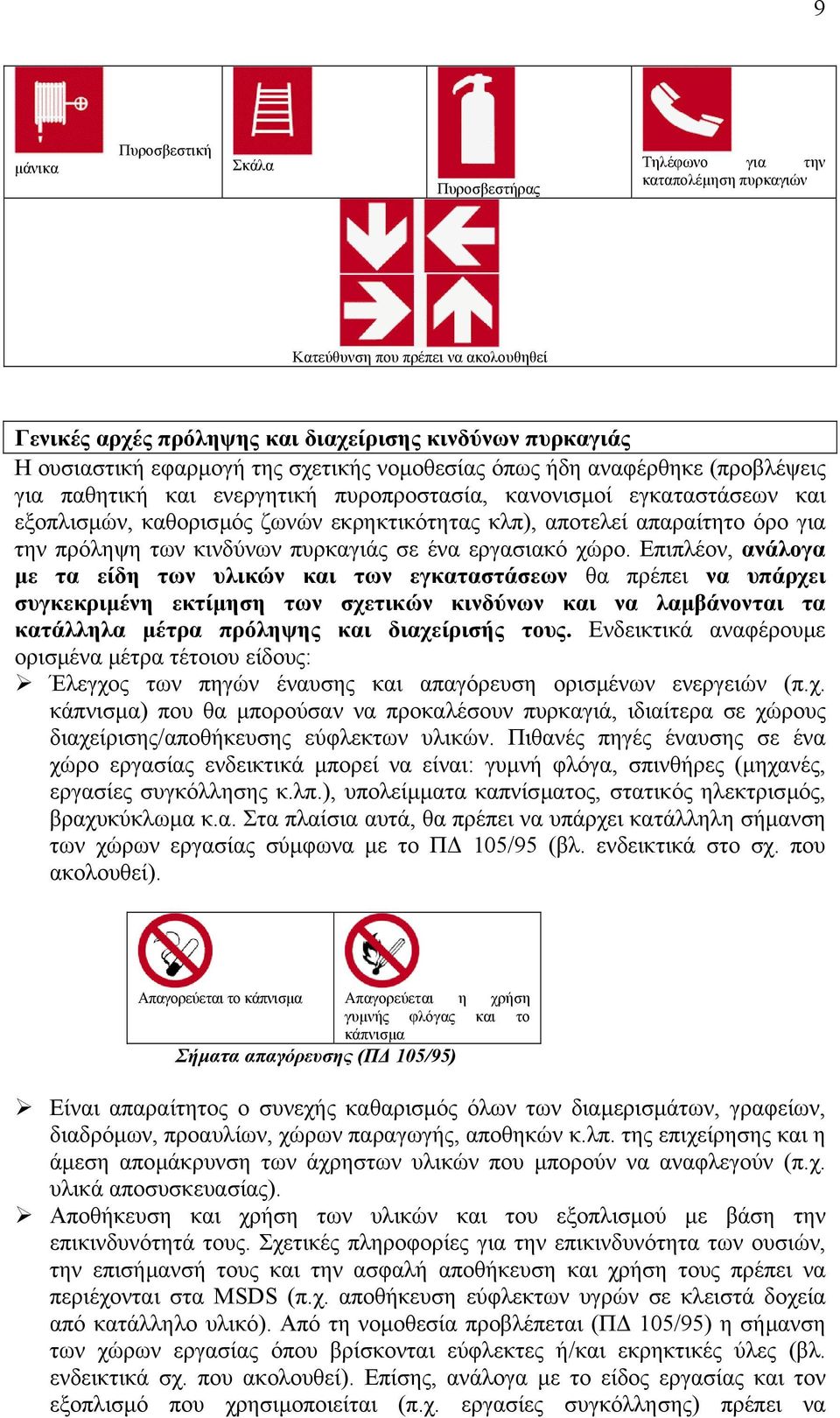 όρο για την πρόληψη των κινδύνων πυρκαγιάς σε ένα εργασιακό χώρο.
