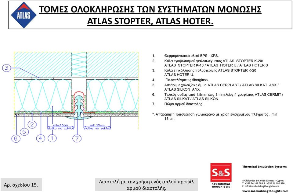 mm λείος ή γραφίατος ATLAS CERMIT / 7. Πώμα αρμού διαστολής. *.