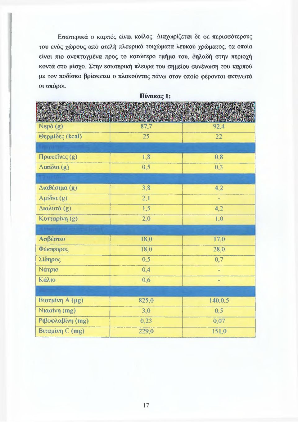 στο μίσχο. Στην εσωτερική πλευρά του σημείου συνένωση του καρπού με τον ποδίσκο βρίσκεται ο πλακούντας πάνω στον οποίο φέρονται ακτινωτά οι σπόροι.