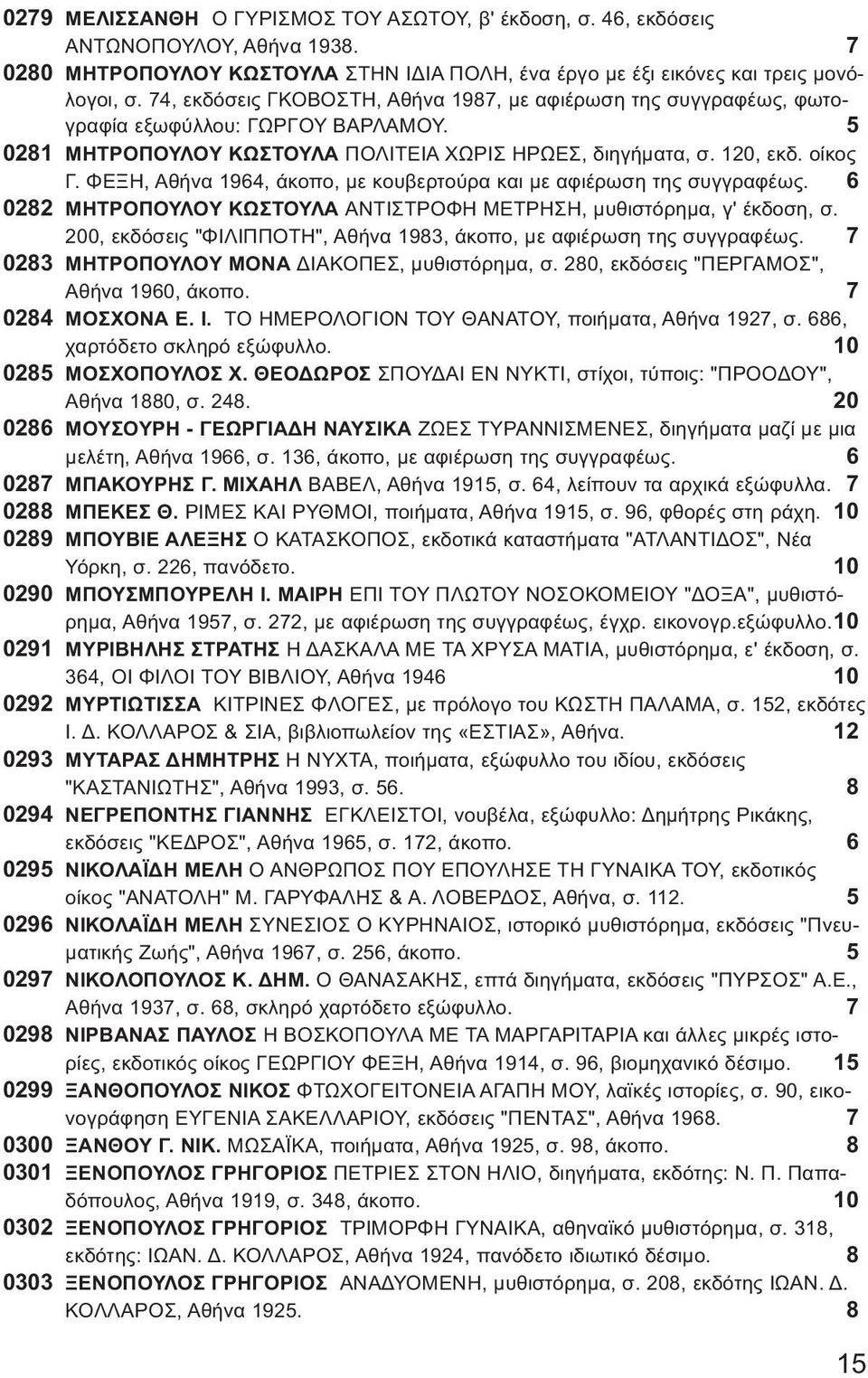 ΦΕΞΗ, Αθήνα 1964, άκοπο, με κουβερτούρα και με αφιέρωση της συγγραφέως. 6 0282 ΜΗΤΡΟΠΟΥΛΟΥ ΚΩΣΤΟΥΛΑ ΑΝΤΙΣΤΡΟΦΗ ΜΕΤΡΗΣΗ, μυθιστόρημα, γ' έκδοση, σ.