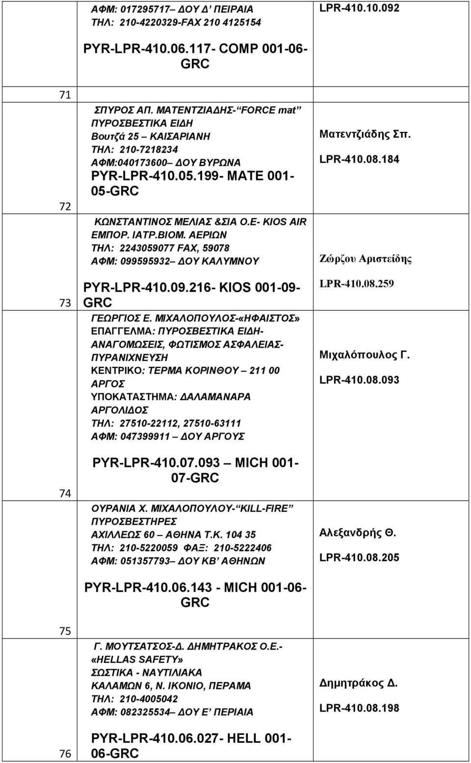 ΑΕΡΙΩΝ ΤΗΛ: 2243059077 FAX, 59078 ΑΦΜ: 099595932 ΔΟΥ ΚΑΛΥΜΝΟΥ PYR-LPR-410.09.216- KIOS 001-09- ΓΕΩΡΓΙΟΣ Ε.
