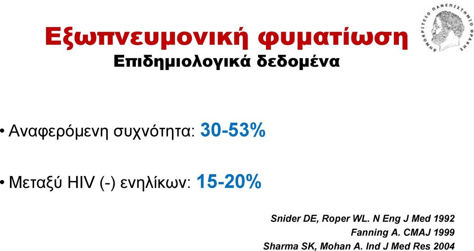 ενηλίκων: 15-20% Snider DE, Roper WL.