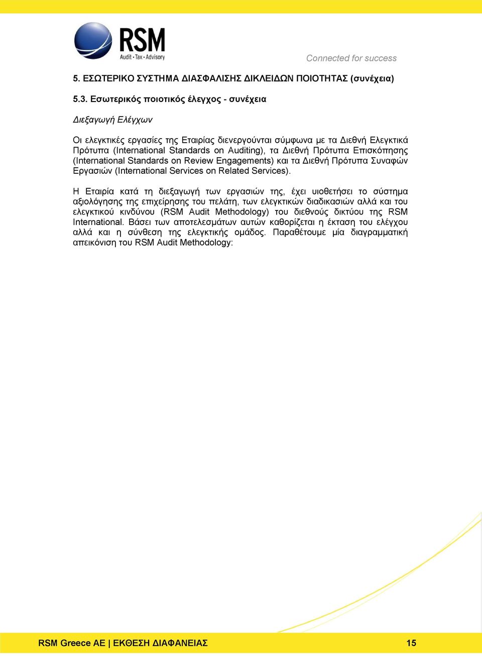 Πρότυπα Επισκόπησης (International Standards on Review Engagements) και τα Διεθνή Πρότυπα Συναφών Εργασιών (International Services on Related Services).