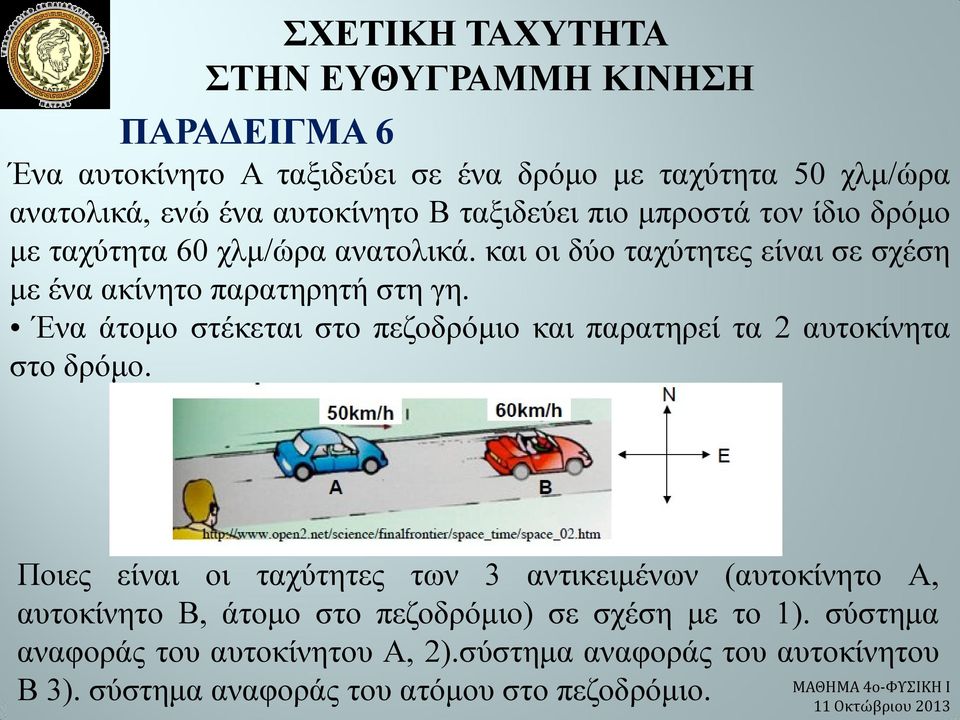 Ένα άτομο στέκεται στο πεζοδρόμιο και παρατηρεί τα 2 αυτοκίνητα στο δρόμο.