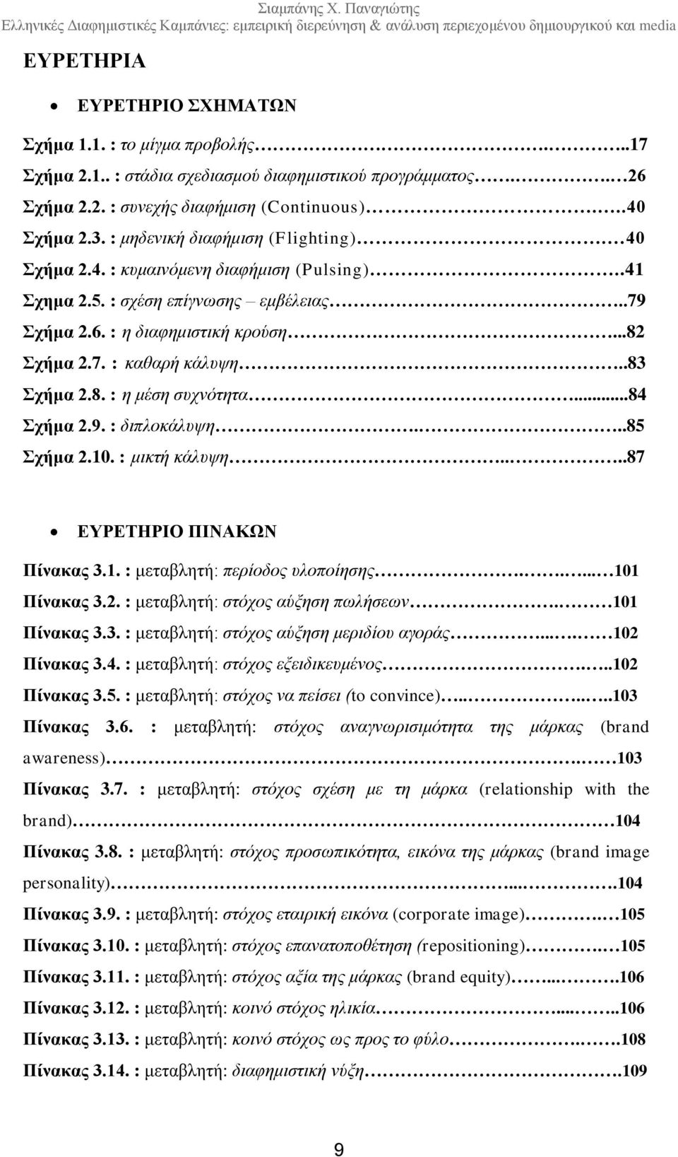 .83 Σχήμα 2.8. : η μέση συχνότητα...84 Σχήμα 2.9. : διπλοκάλυψη...85 Σχήμα 2.10. : μικτή κάλυψη....87 ΕΥΡΕΤΗΡΙΟ ΠΙΝΑΚΩΝ Πίνακας 3.1. : μεταβλητή: περίοδος υλοποίησης..... 101 Πίνακας 3.2. : μεταβλητή: στόχος αύξηση πωλήσεων.