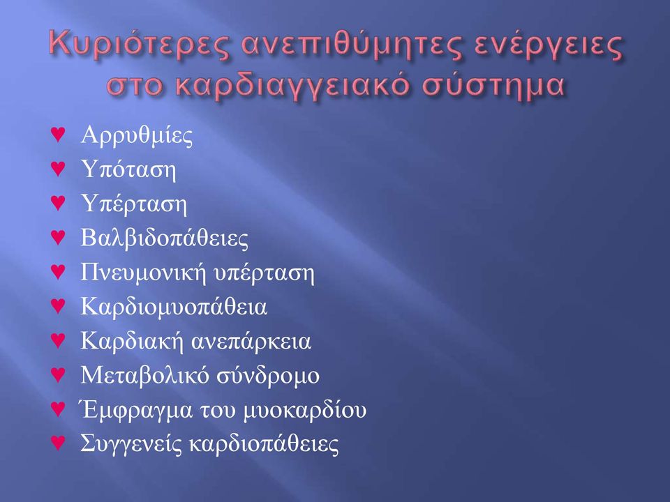 Καρδιακή ανεπάρκεια Μεταβολικό σύνδρομο