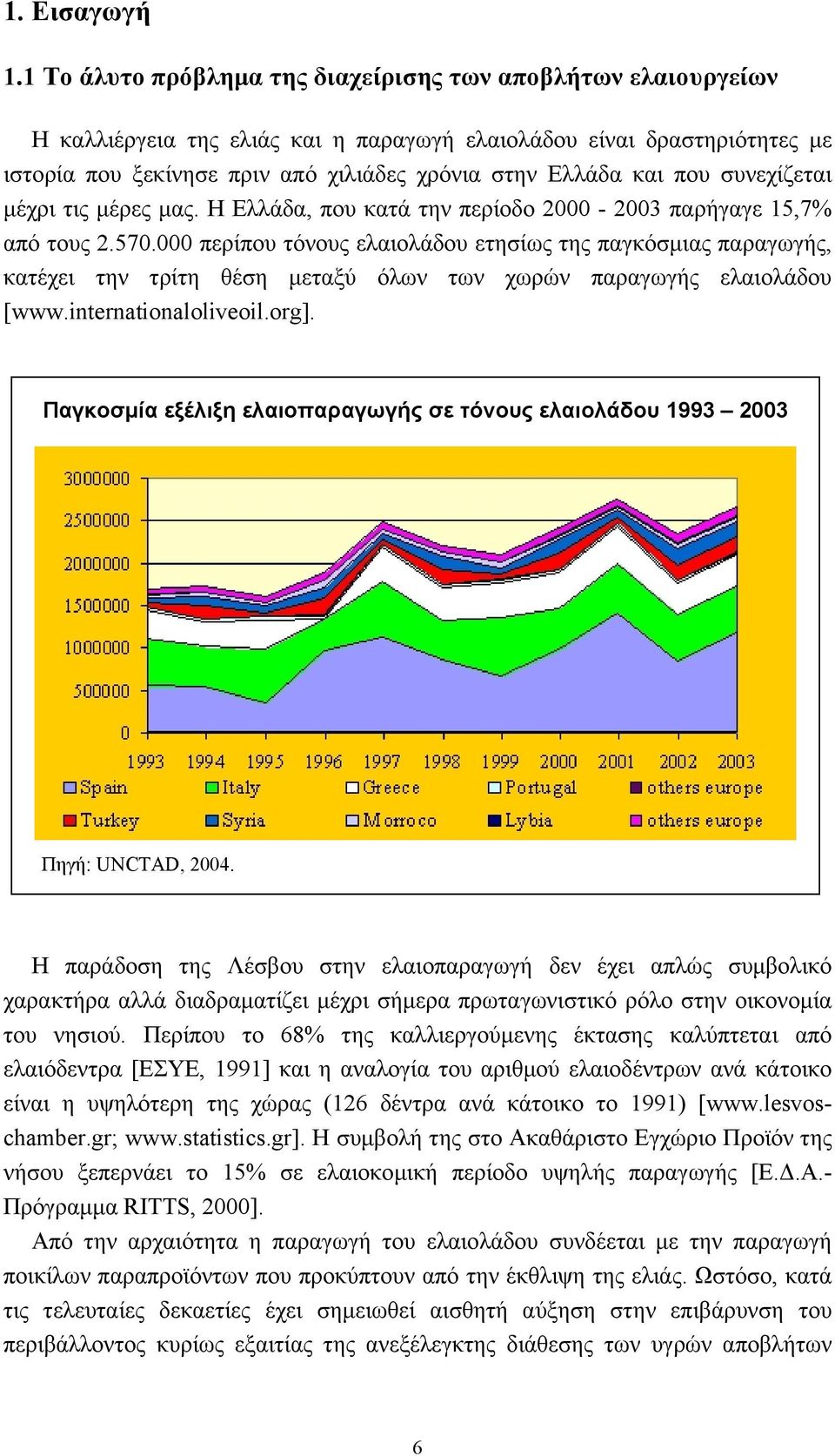 που συνεχίζεται µέχρι τις µέρες µας. Η Ελλάδα, που κατά την περίοδο 2000-2003 παρήγαγε 15,7% από τους 2.570.