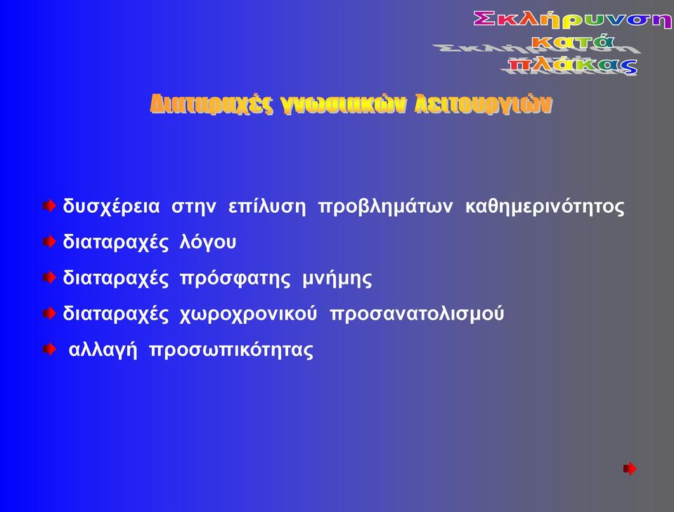 διαταραχές πρόσφατης μνήμης διαταραχές