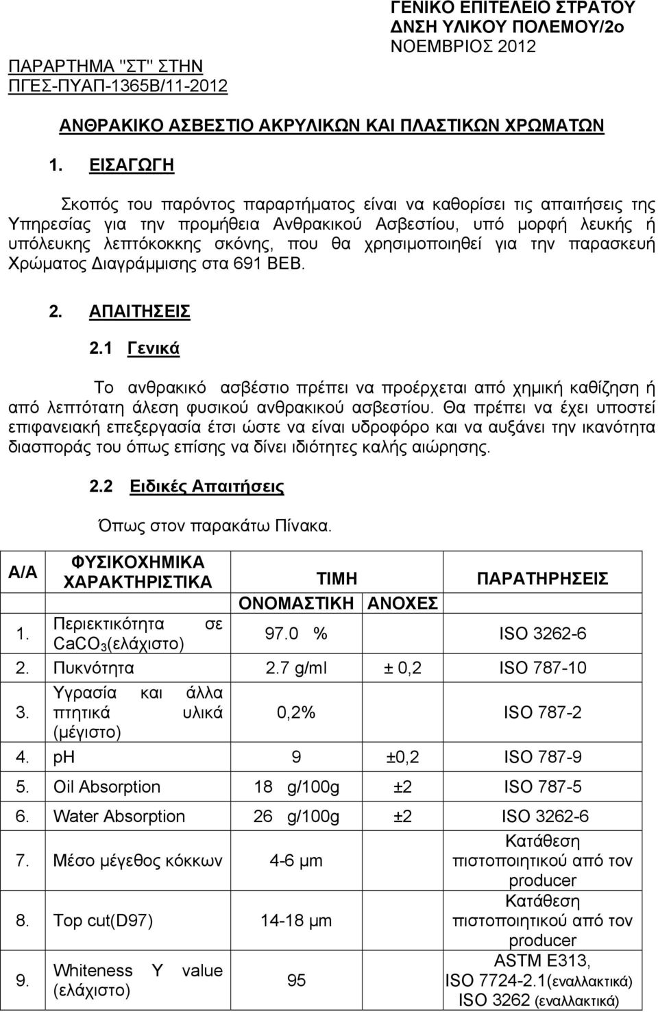 χρησιµοποιηθεί για την παρασκευή Χρώµατος ιαγράµµισης στα 691 ΒΕΒ. 2. ΑΠΑΙΤΗΣΕΙΣ 2.