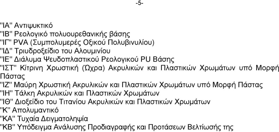 Μαύρη Χρωστική Ακρυλικών και Πλαστικών Χρωµάτων υπό Μορφή Πάστας "ΙΗ" Τάλκη Ακρυλικών και Πλαστικών Χρωµάτων "ΙΘ" ιοξείδιο του Τιτανίου