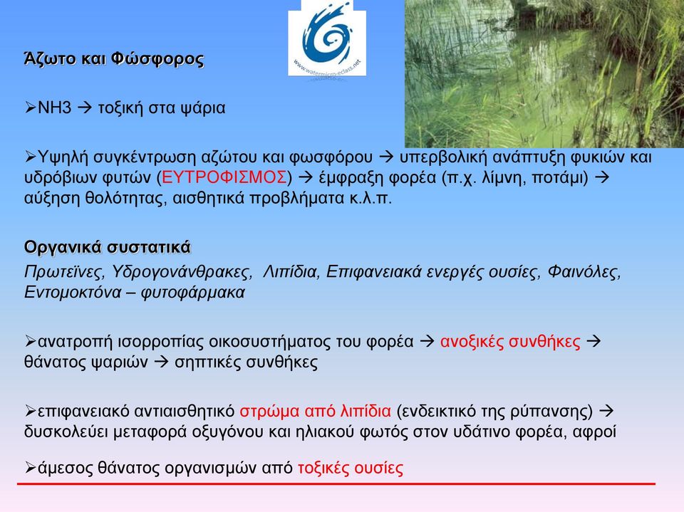 τάμι) αύξηση θολότητας, αισθητικά πρ